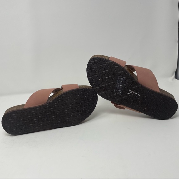 Torrid Pink Rose Gold Cross Buckle Slide Sandals Women’s Size 6.5 Wide Width - Picture 6 of 7